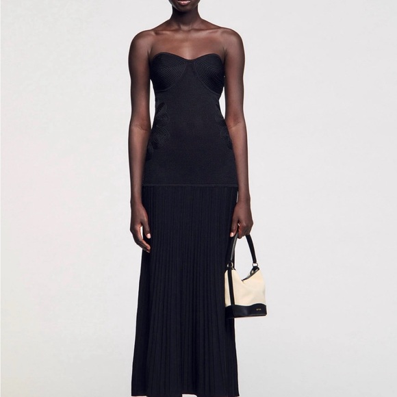 Sandro Pamela Bustier Knit Dress NWT - Picture 1 of 8